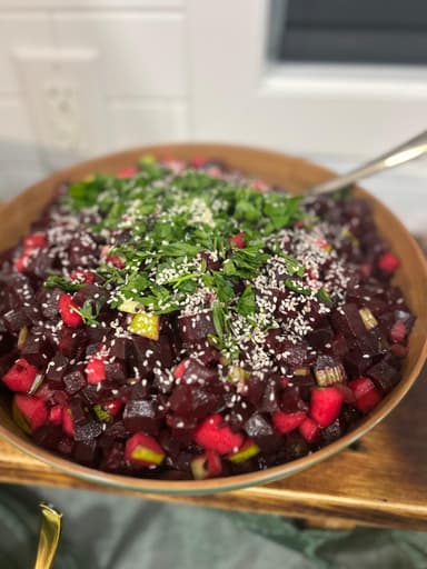 Beet Salad with Pears, Celery & Parsley